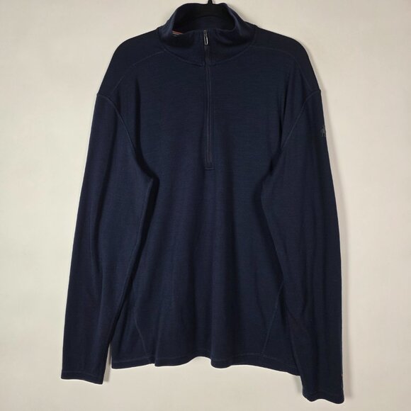Smartwool 1/4 Zip Knit Mens 2XL Long Sleeve Blue Pullover Sweater - Picture 1 of 5